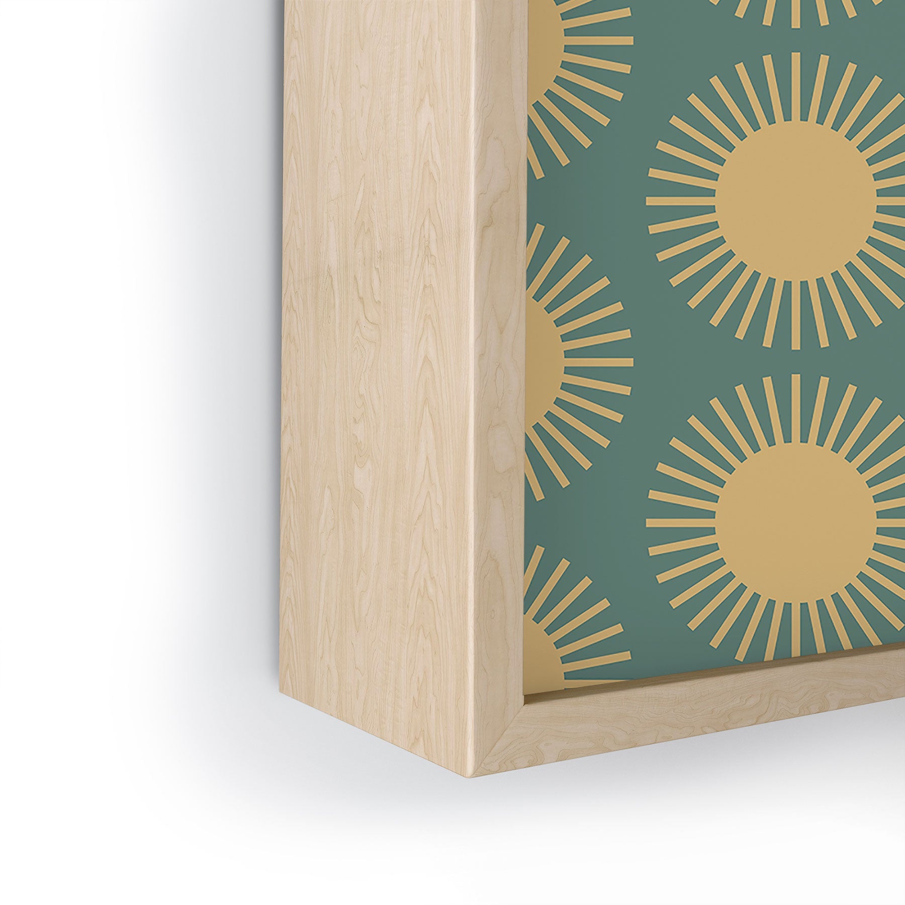 Colour Poems Cheerful Sun Pattern Sage Framed Mini Art Print