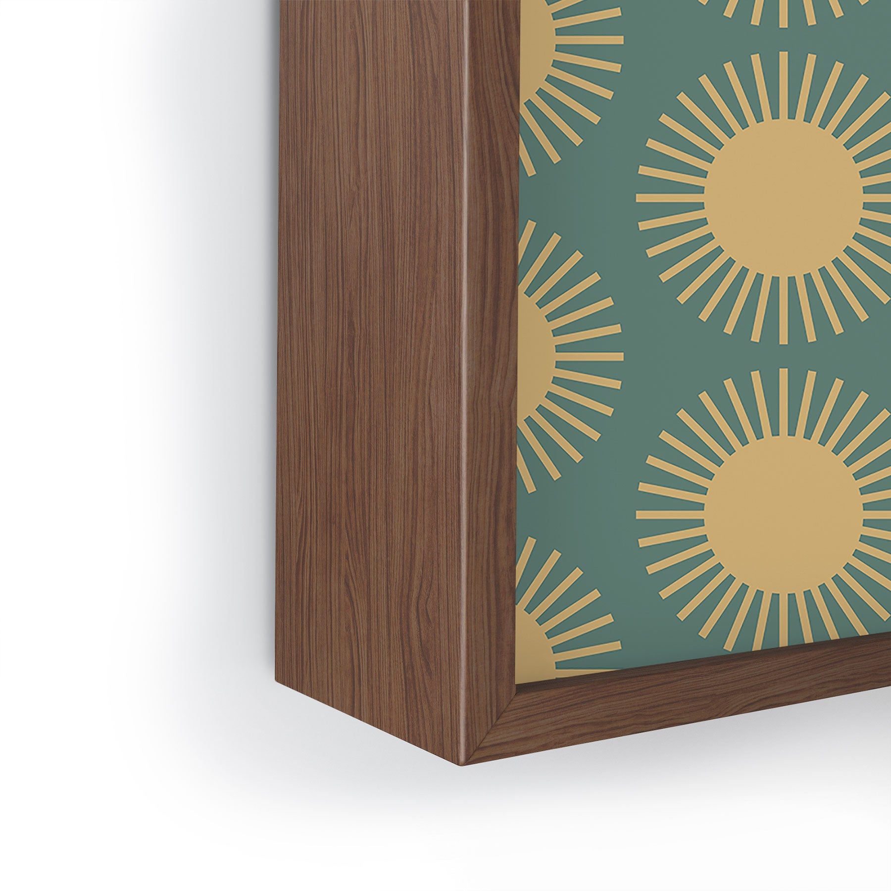 Colour Poems Cheerful Sun Pattern Sage Framed Mini Art Print