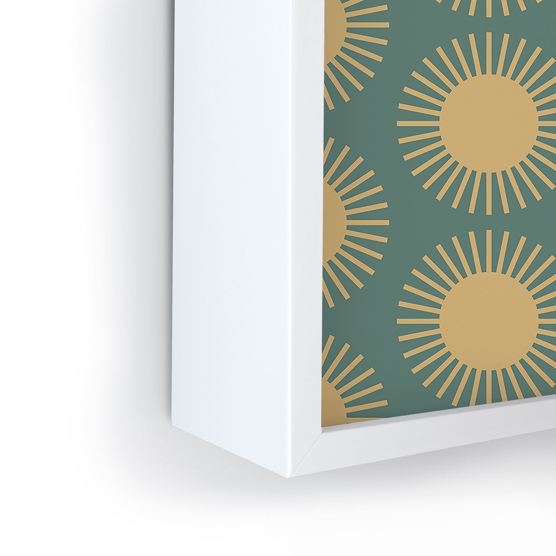 Colour Poems Cheerful Sun Pattern Sage Framed Mini Art Print