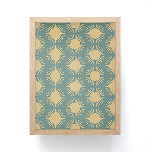 Colour Poems Cheerful Sun Pattern Sage Framed Mini Art Print