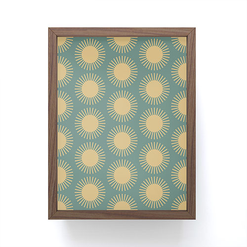 Colour Poems Cheerful Sun Pattern Sage Framed Mini Art Print