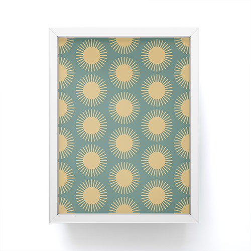 Colour Poems Cheerful Sun Pattern Sage Framed Mini Art Print