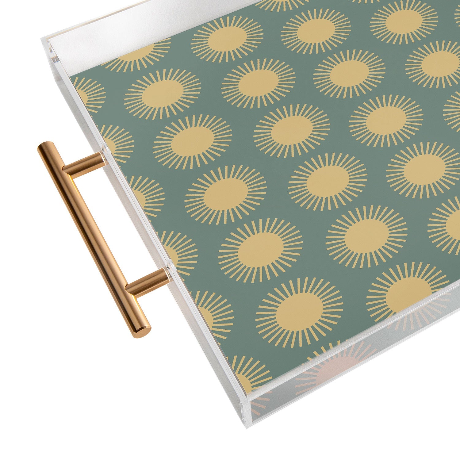 Colour Poems Cheerful Sun Pattern Sage Acrylic Tray