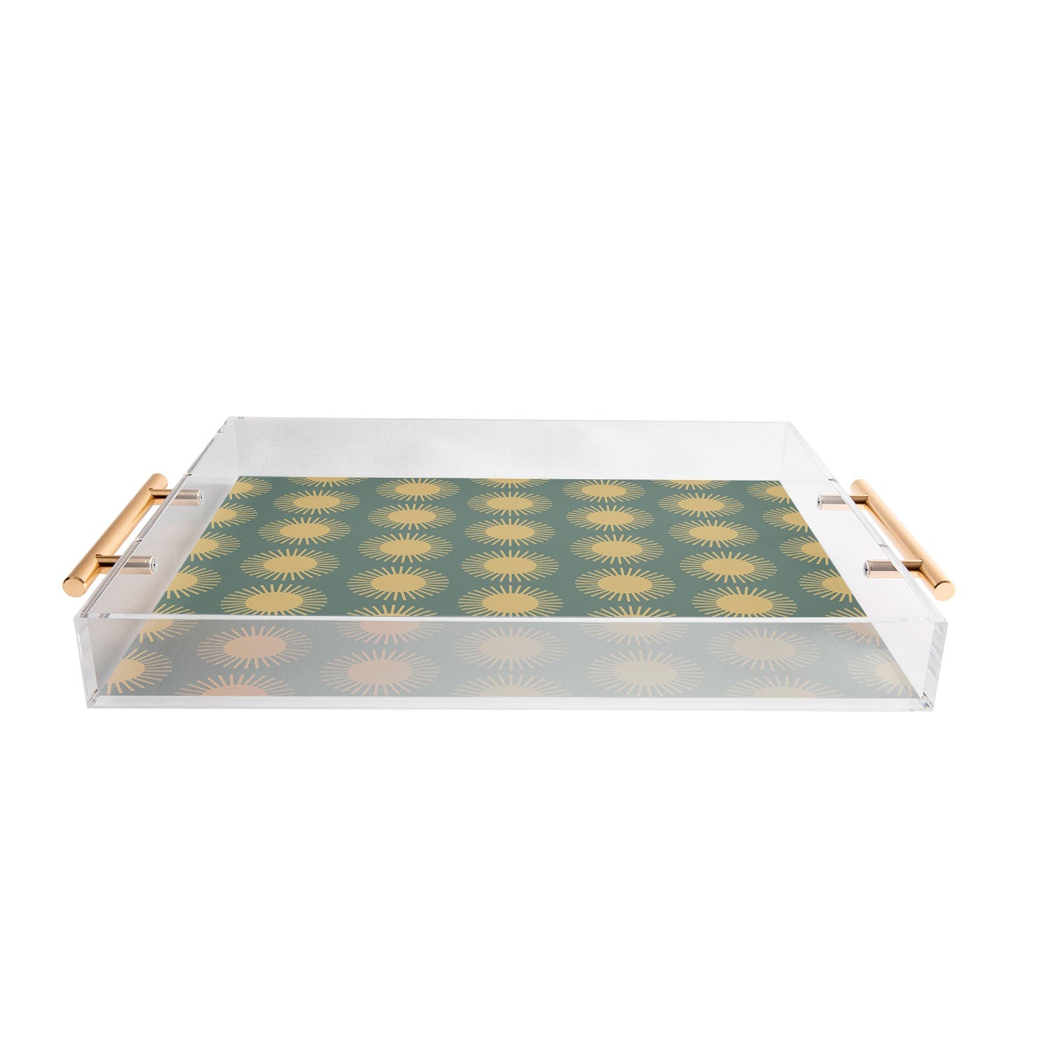 Colour Poems Cheerful Sun Pattern Sage Acrylic Tray