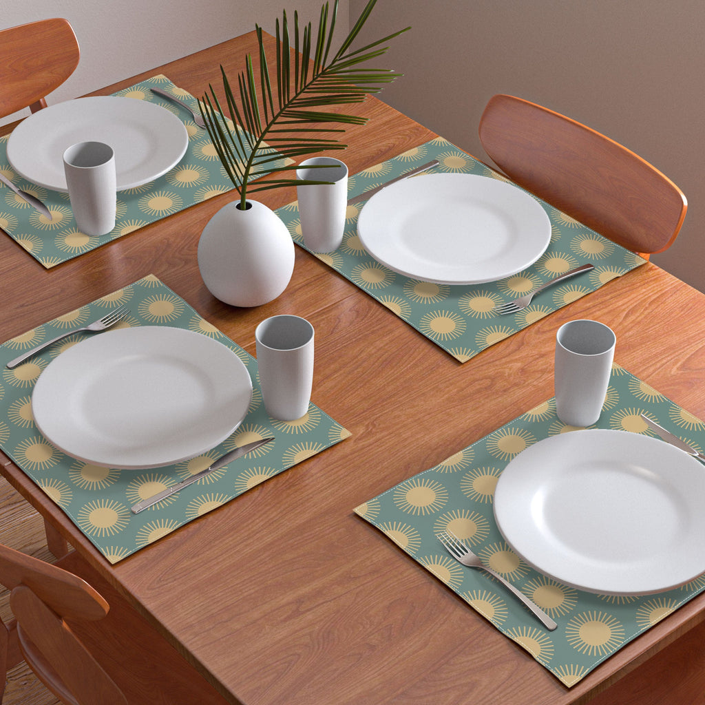 Colour Poems Cheerful Sun Pattern Sage Placemat