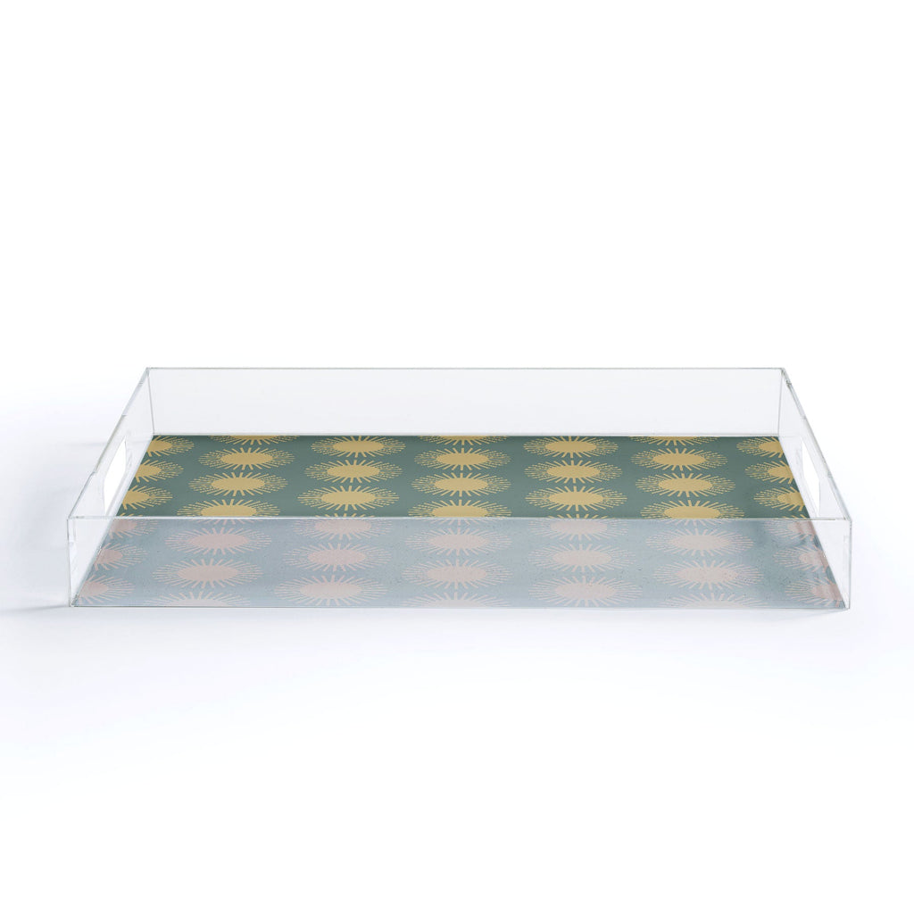 Colour Poems Cheerful Sun Pattern Sage Acrylic Tray