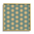 Colour Poems Cheerful Sun Pattern Sage Square Metal Framed Art Print