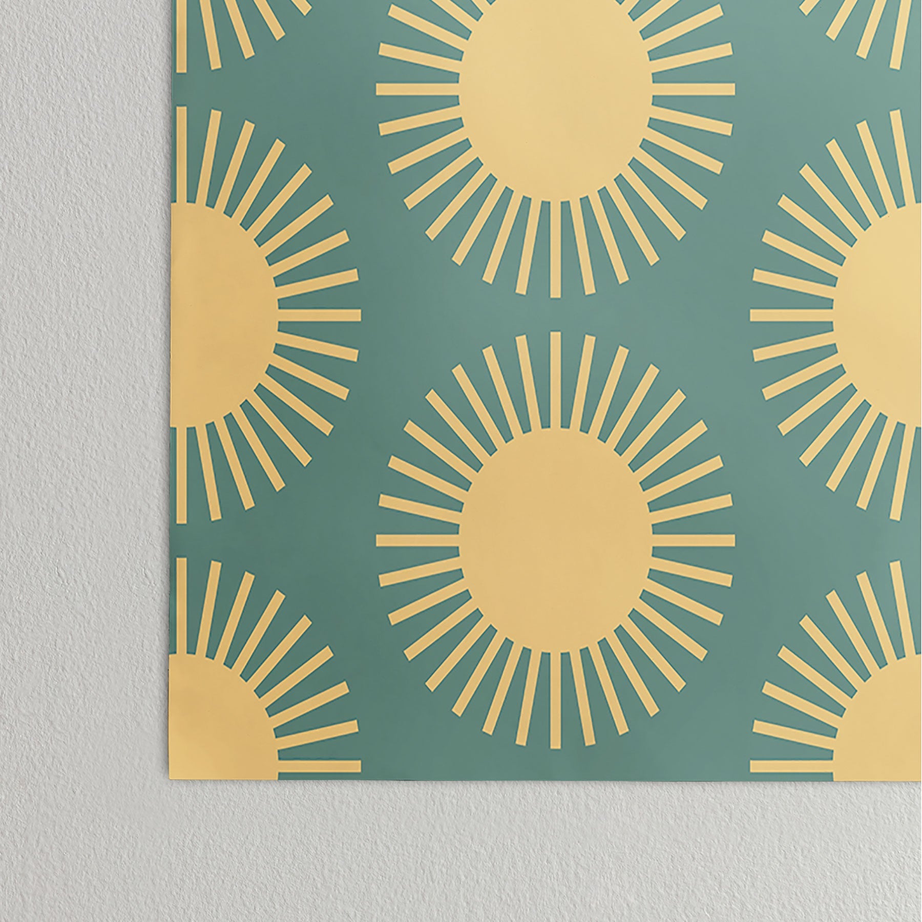 Colour Poems Cheerful Sun Pattern Sage Poster