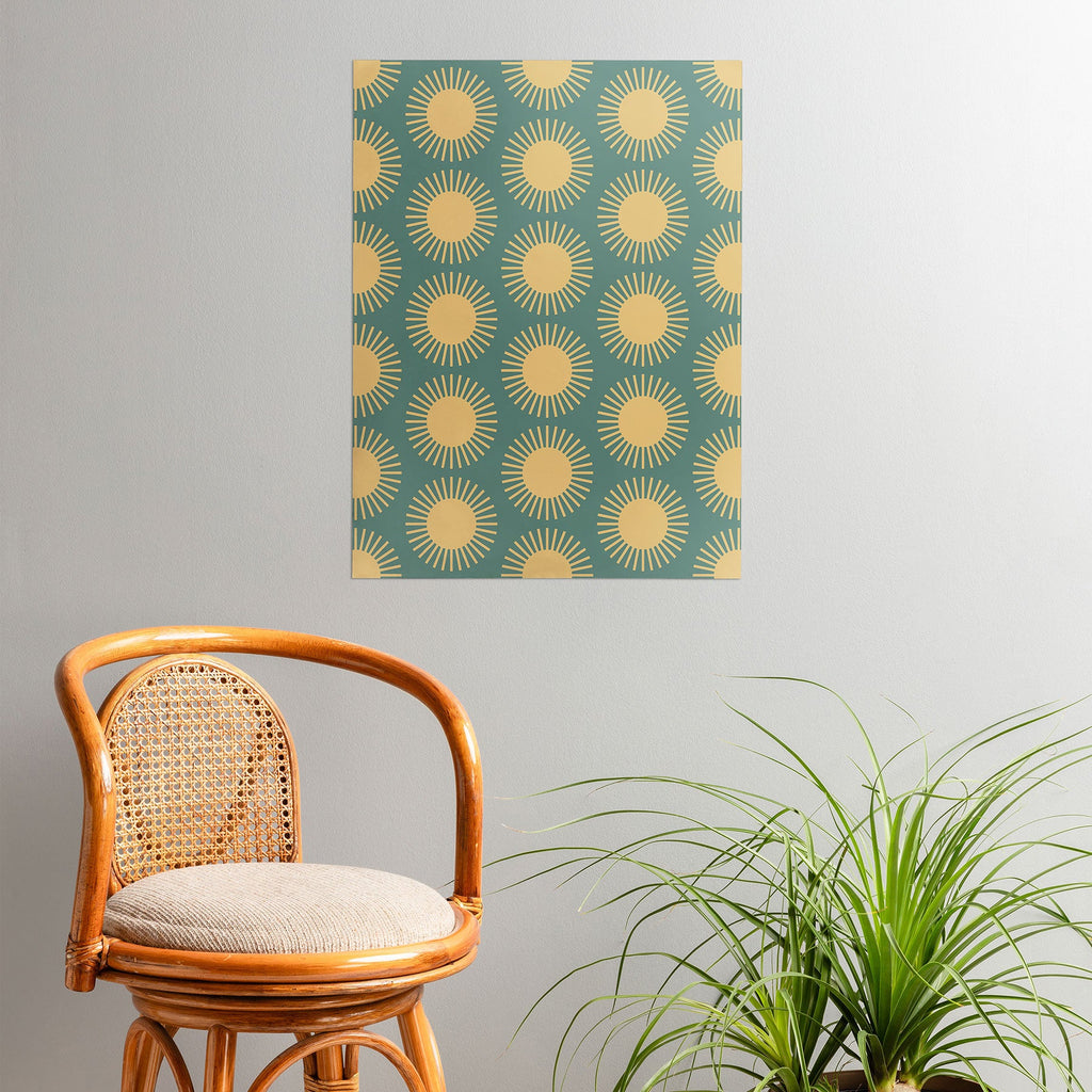 Colour Poems Cheerful Sun Pattern Sage Poster