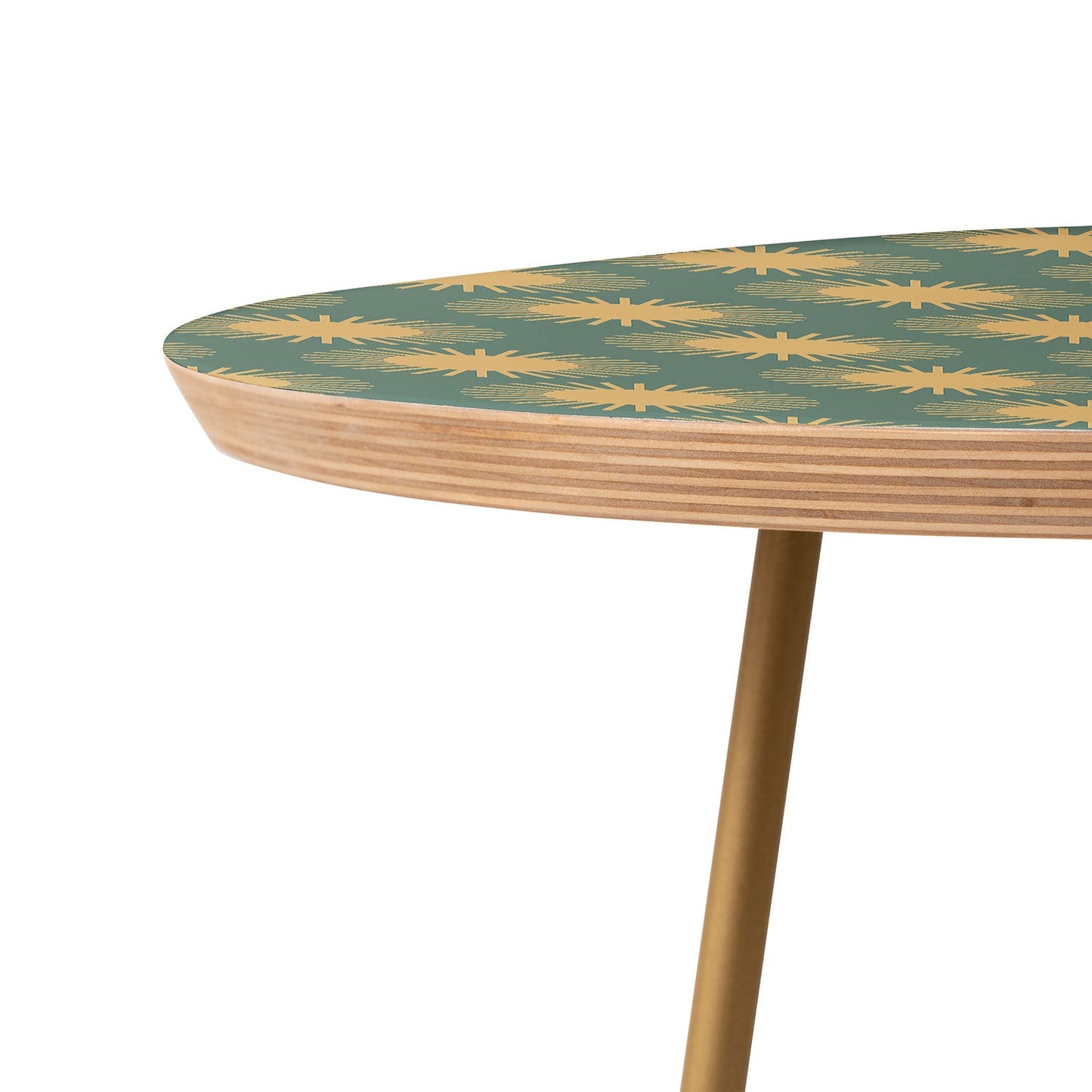 Colour Poems Cheerful Sun Pattern Sage Round Side Table