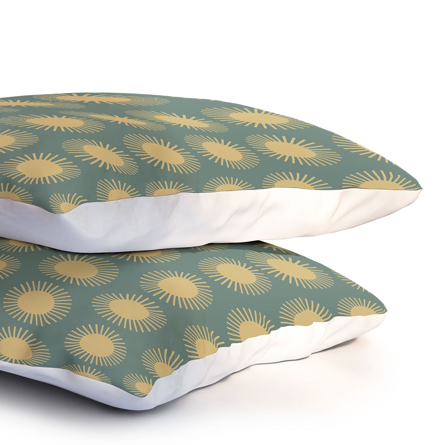 Colour Poems Cheerful Sun Pattern Sage Pillow Shams