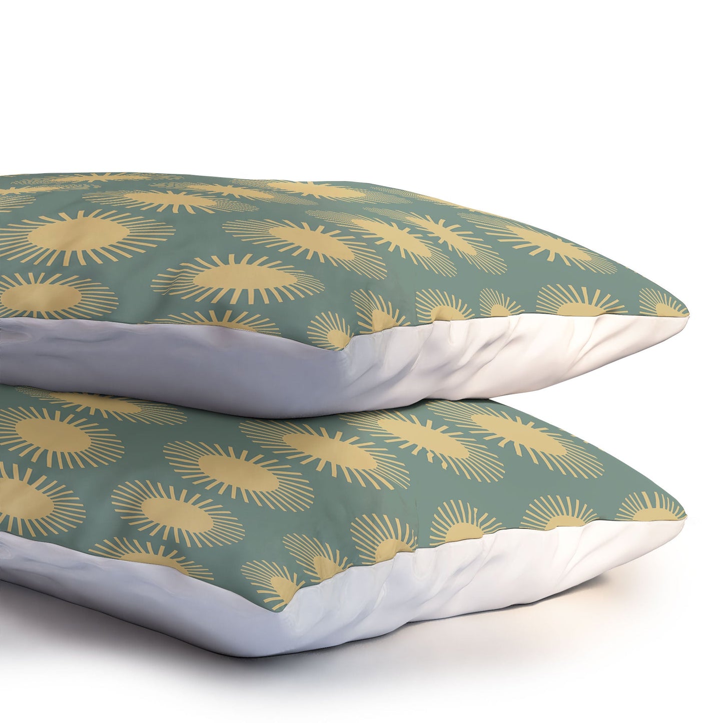 Colour Poems Cheerful Sun Pattern Sage Pillow Shams