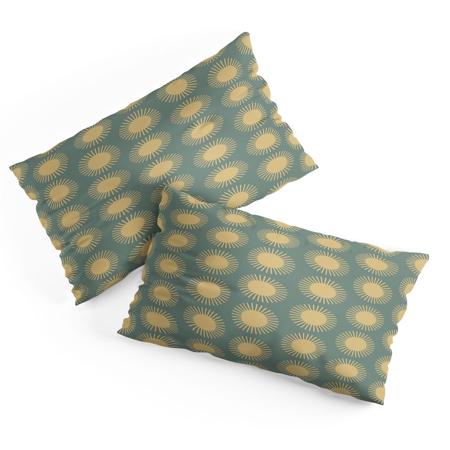 Colour Poems Cheerful Sun Pattern Sage Pillow Shams