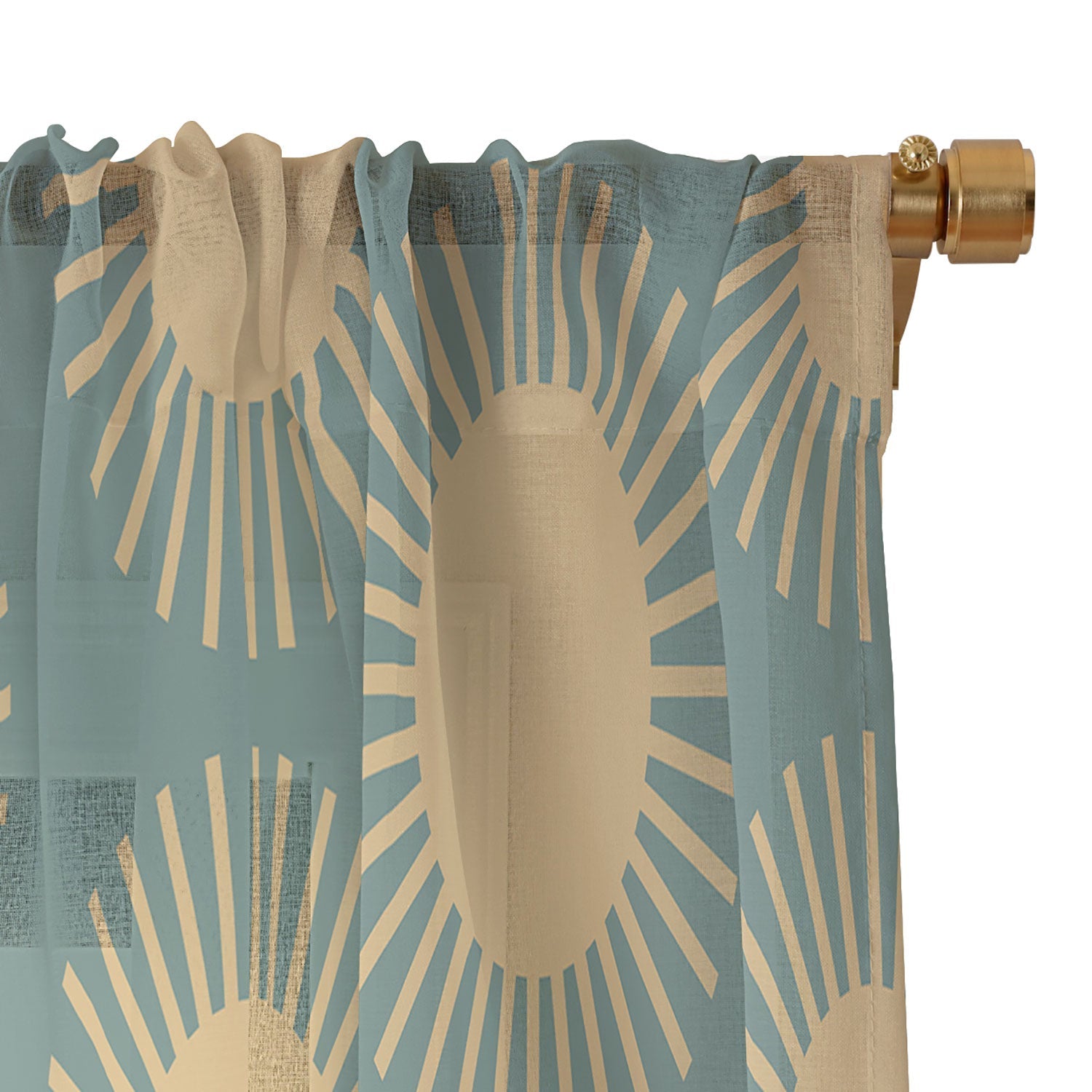 Colour Poems Cheerful Sun Pattern Sage Sheer Non Repeat
