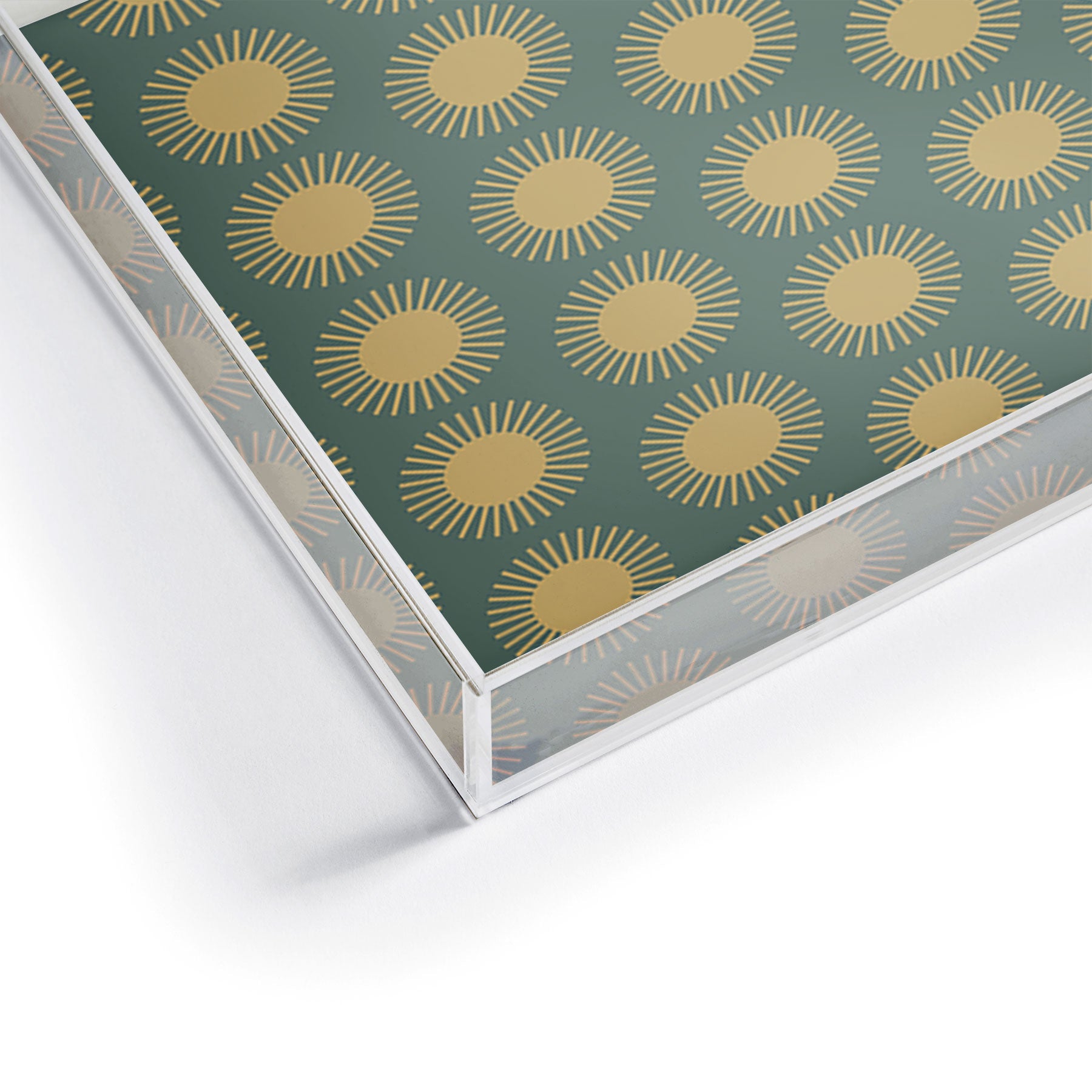 Colour Poems Cheerful Sun Pattern Sage Acrylic Tray