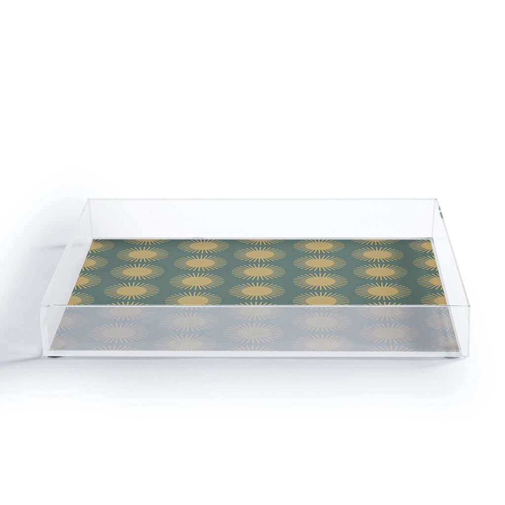 Colour Poems Cheerful Sun Pattern Sage Acrylic Tray