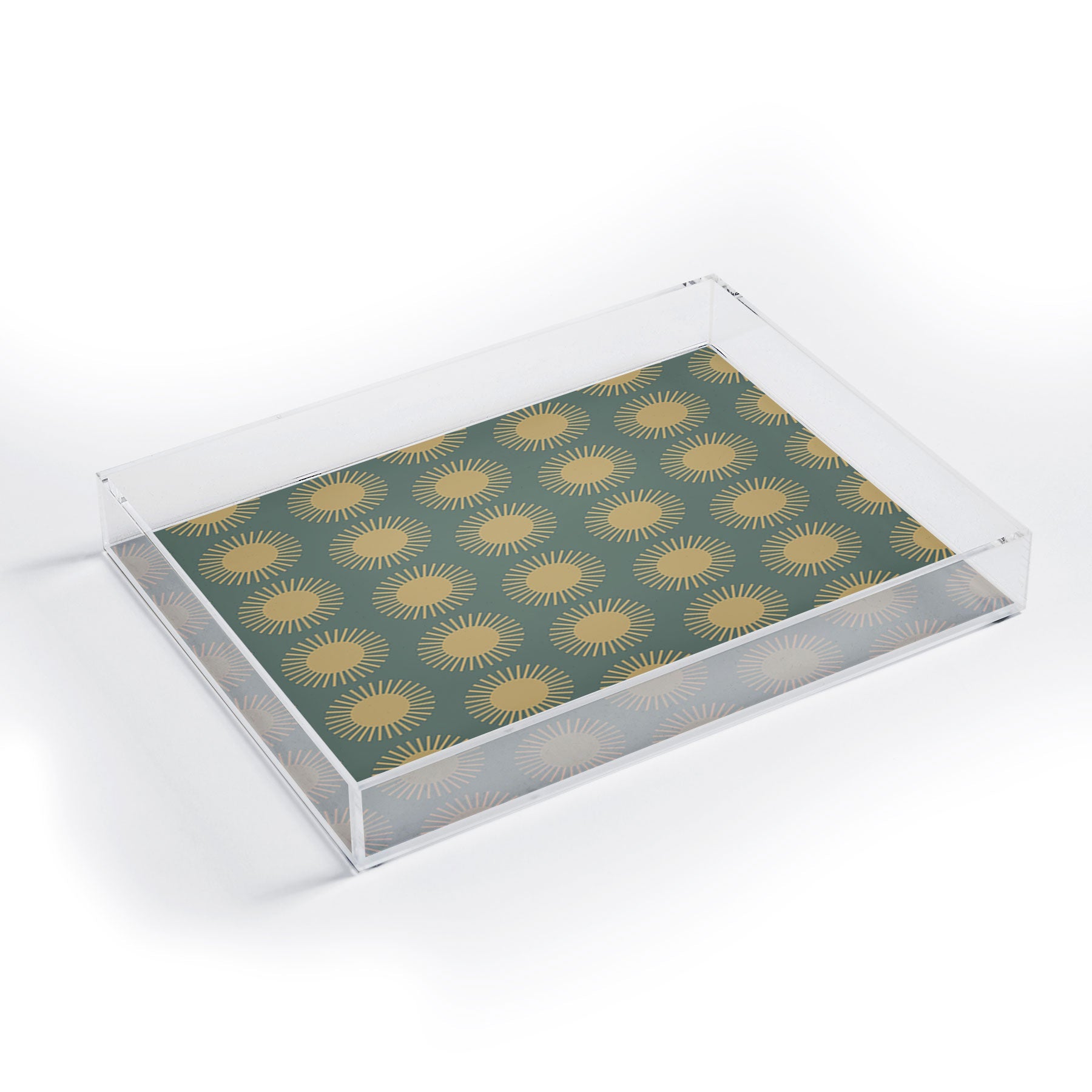Colour Poems Cheerful Sun Pattern Sage Acrylic Tray