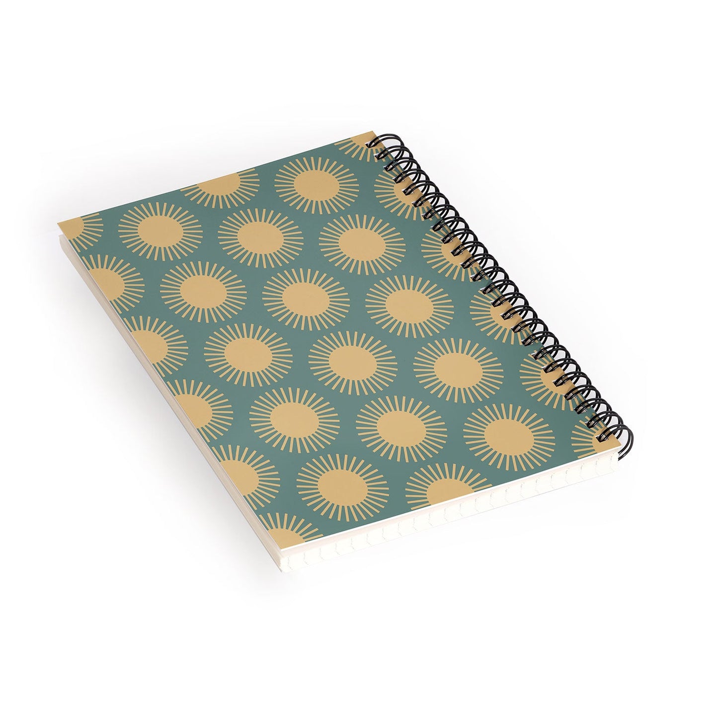 Colour Poems Cheerful Sun Pattern Sage Spiral Notebook