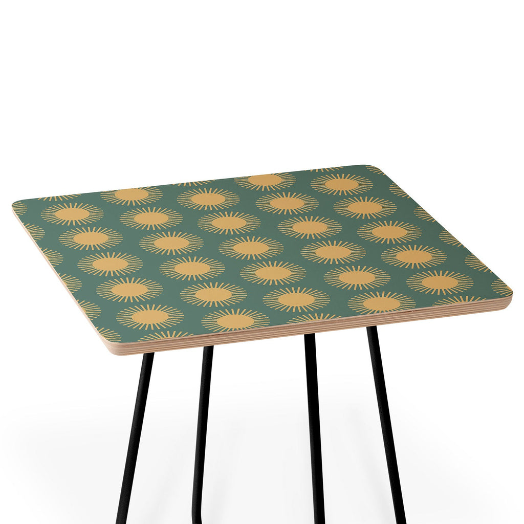 Colour Poems Cheerful Sun Pattern Sage Side Table