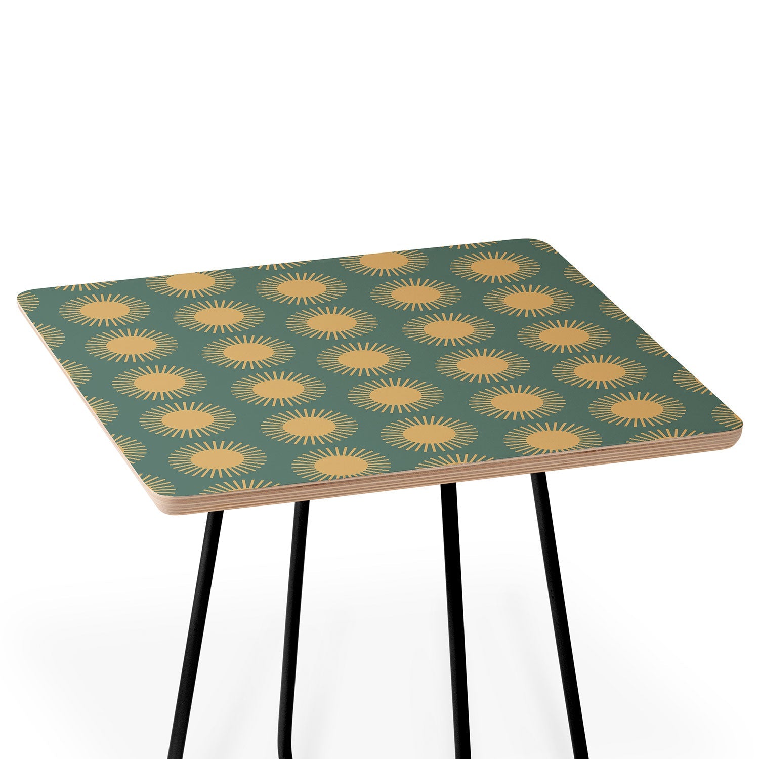 Colour Poems Cheerful Sun Pattern Sage Side Table
