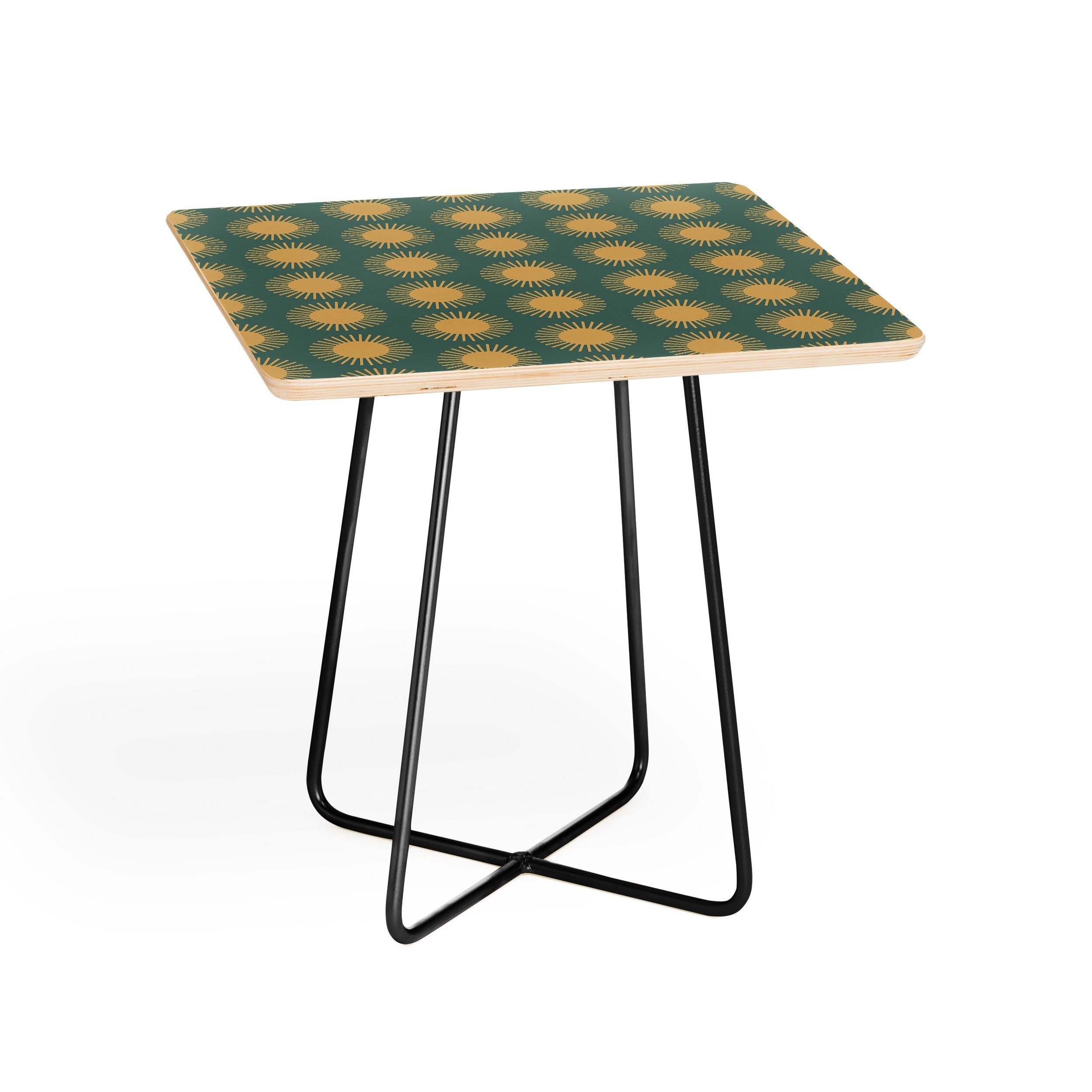 Colour Poems Cheerful Sun Pattern Sage Side Table