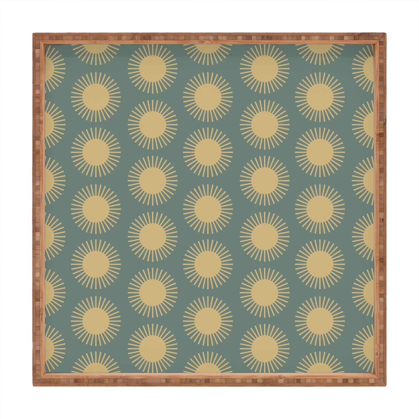 Colour Poems Cheerful Sun Pattern Sage Square Tray