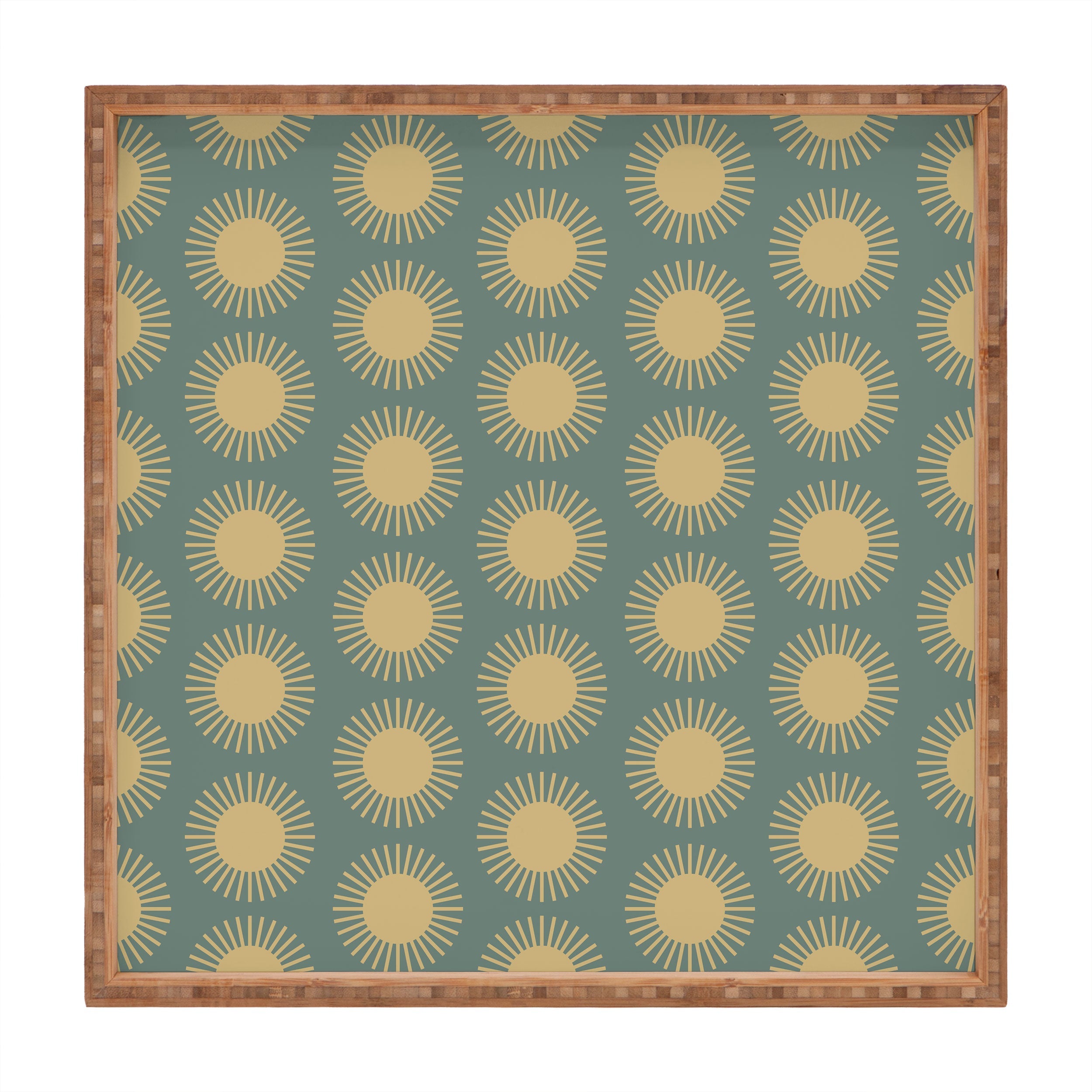 Colour Poems Cheerful Sun Pattern Sage Square Tray