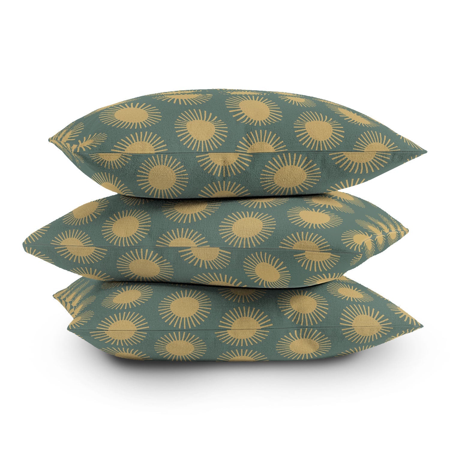 Colour Poems Cheerful Sun Pattern Sage Throw Pillow