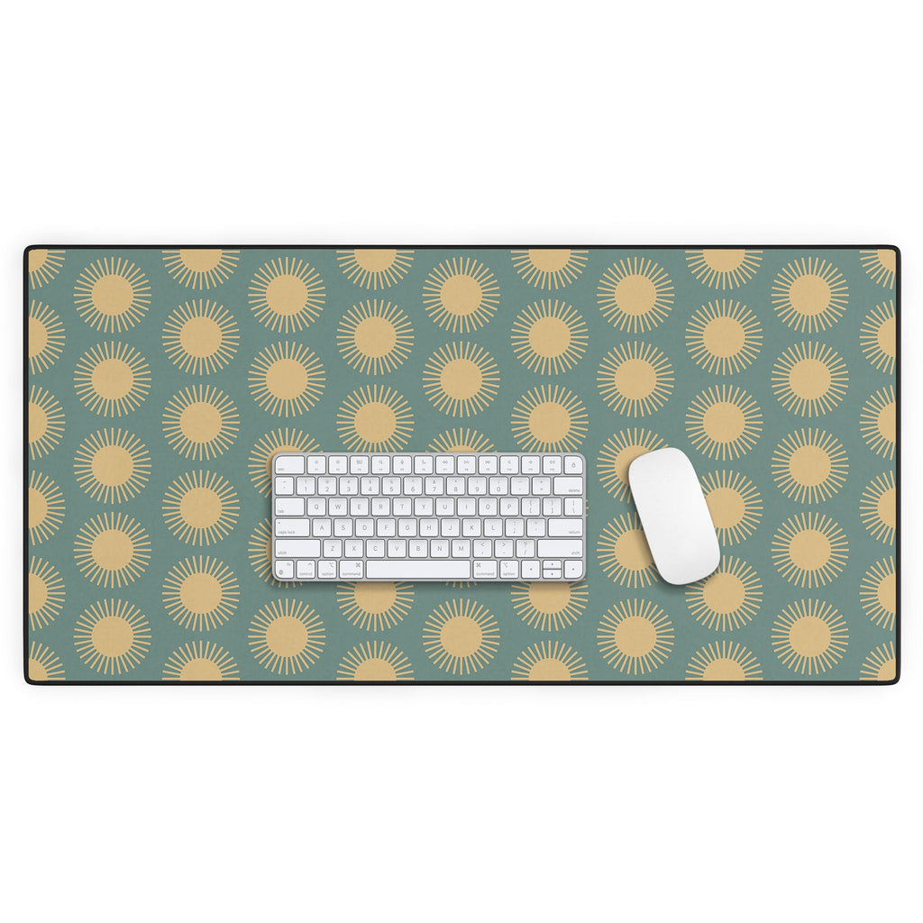 Colour Poems Cheerful Sun Pattern Sage Desk Mat