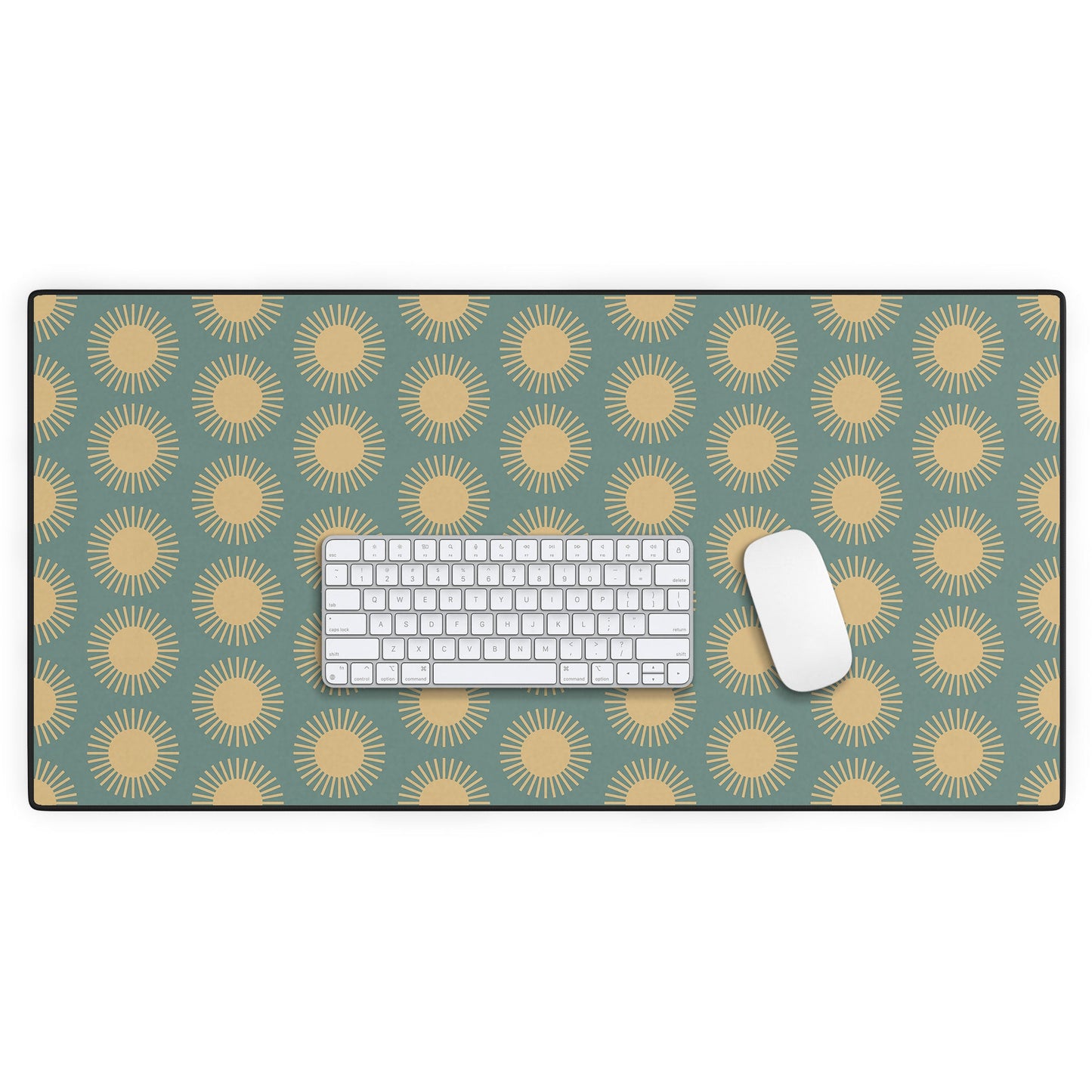 Colour Poems Cheerful Sun Pattern Sage Desk Mat