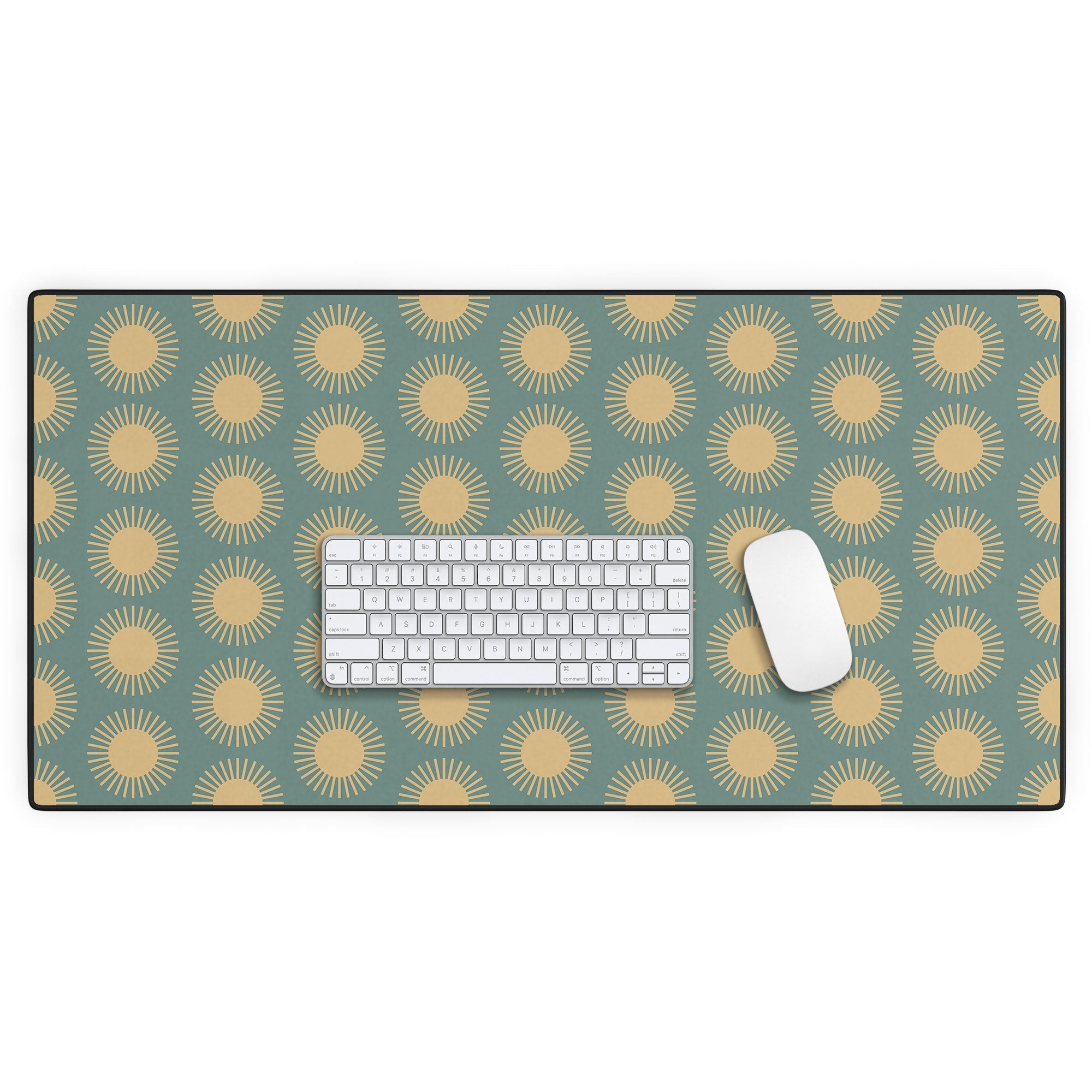Colour Poems Cheerful Sun Pattern Sage Desk Mat