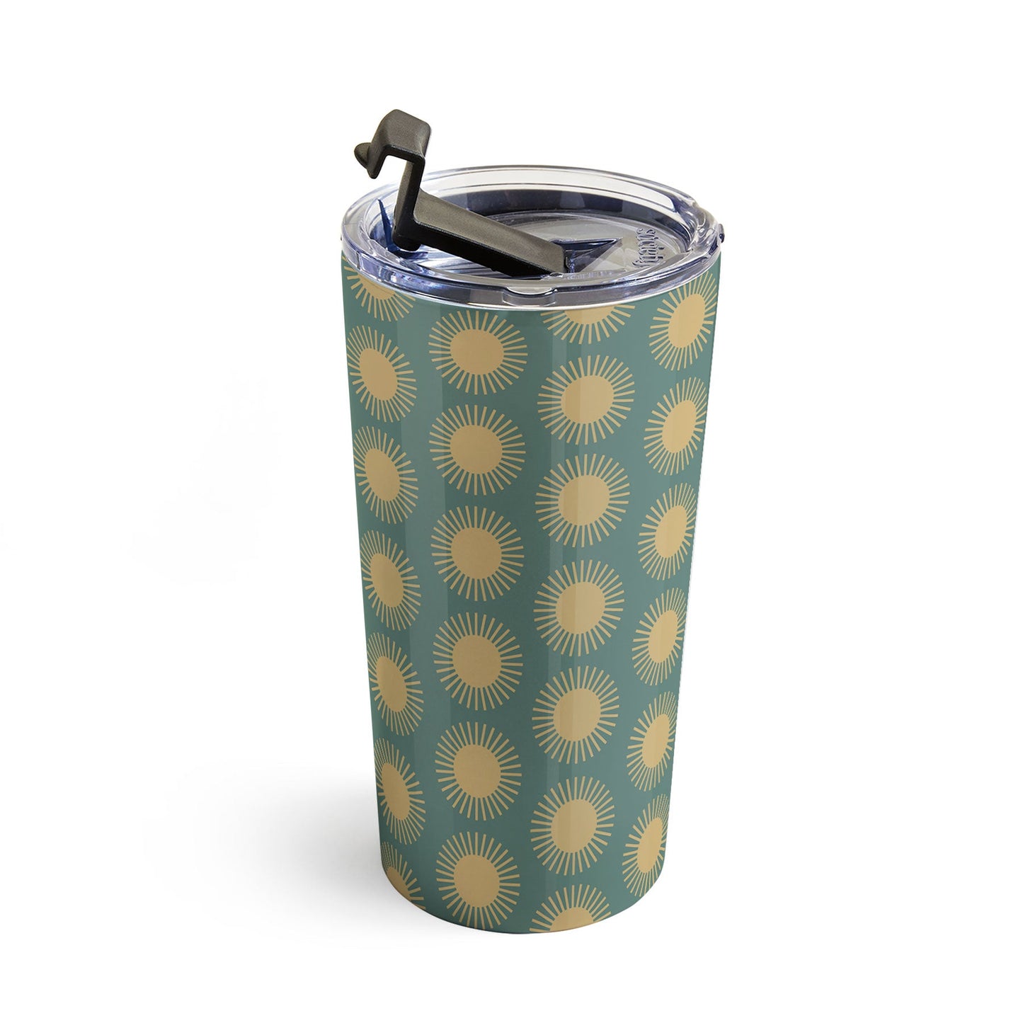 Colour Poems Cheerful Sun Pattern Sage Travel Mug