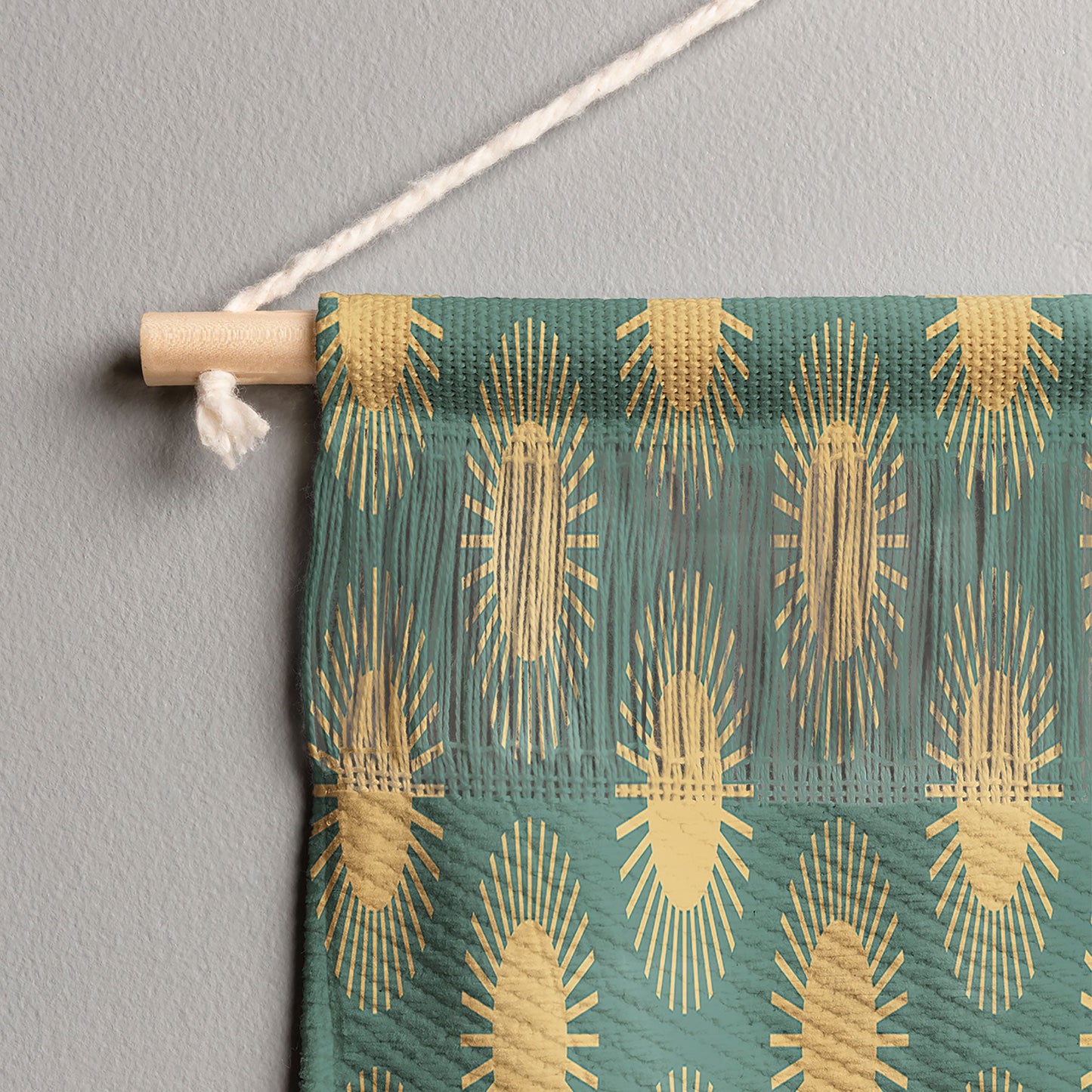Colour Poems Cheerful Sun Pattern Sage Wall Hanging Portrait