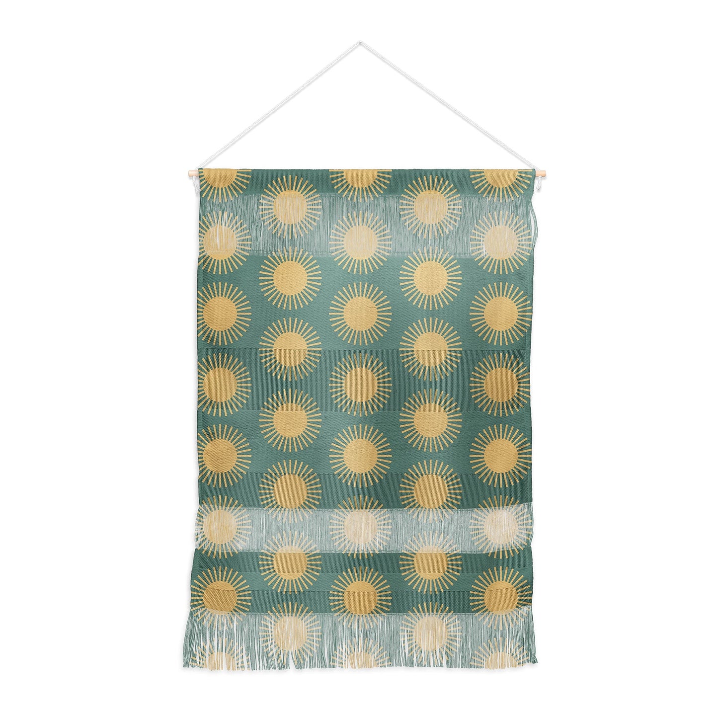 Colour Poems Cheerful Sun Pattern Sage Wall Hanging Portrait