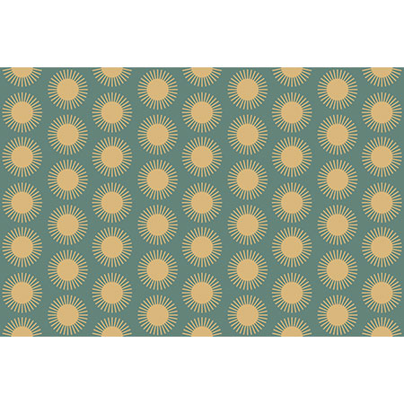 Colour Poems Cheerful Sun Pattern Sage Wall Mural