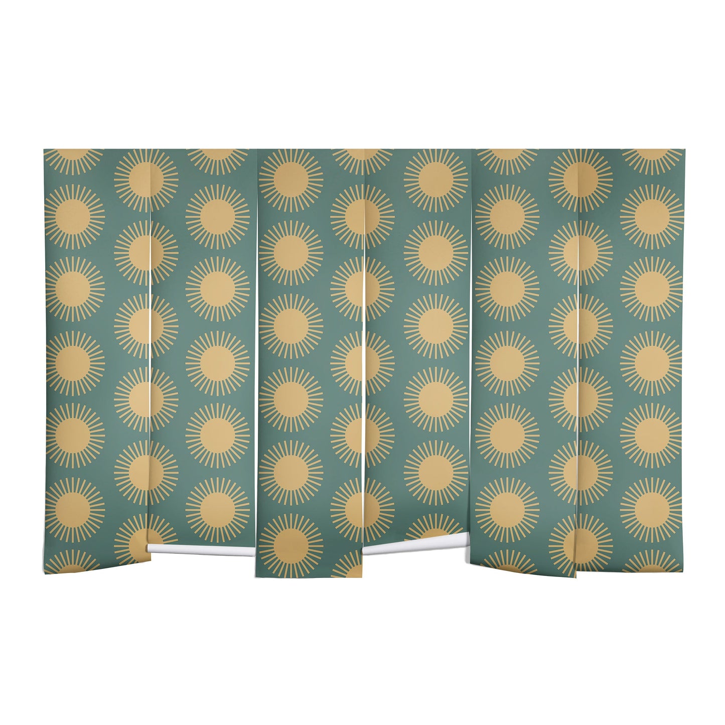 Colour Poems Cheerful Sun Pattern Sage Wall Mural