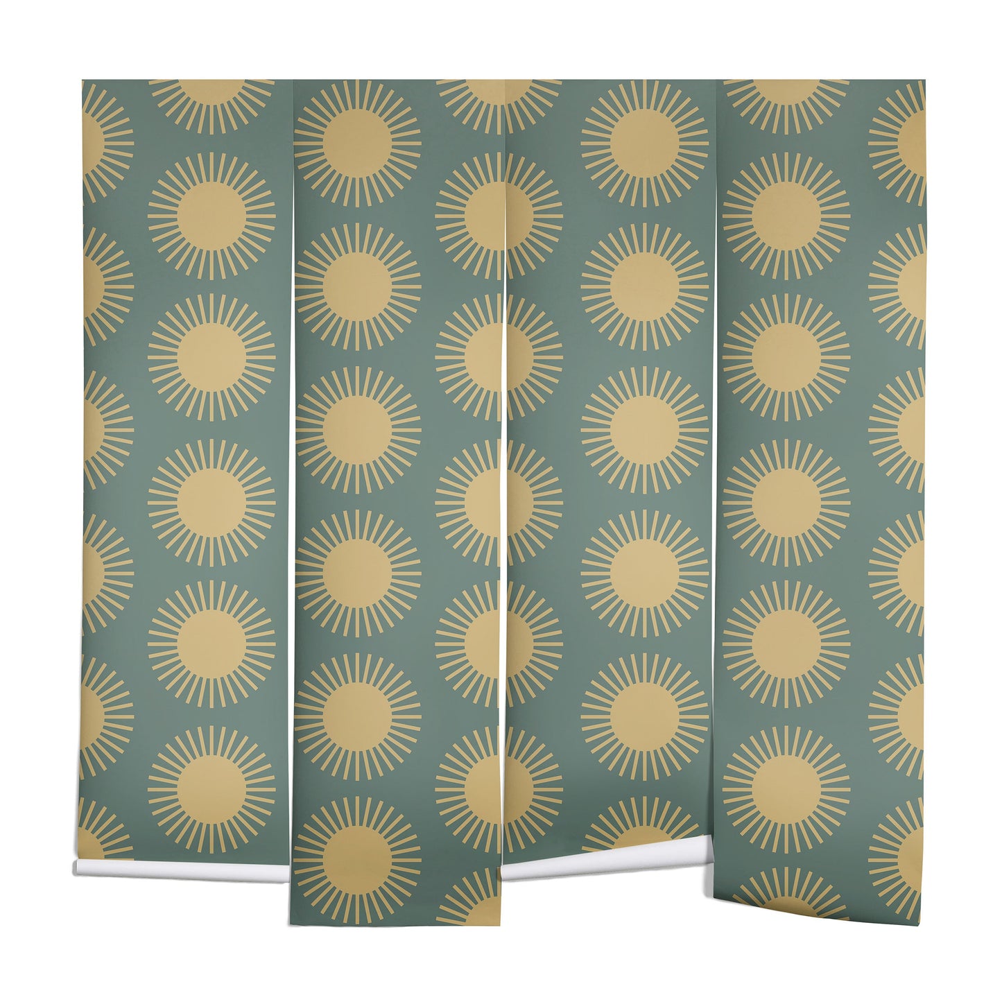 Colour Poems Cheerful Sun Pattern Sage Wall Mural