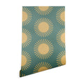 Colour Poems Cheerful Sun Pattern Sage Wallpaper