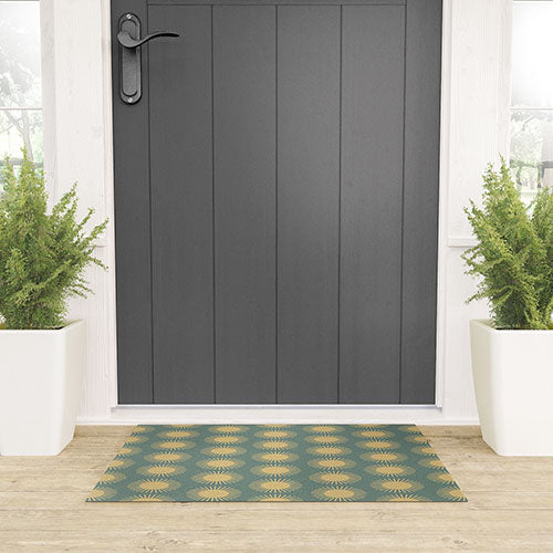 Colour Poems Cheerful Sun Pattern Sage Welcome Mat