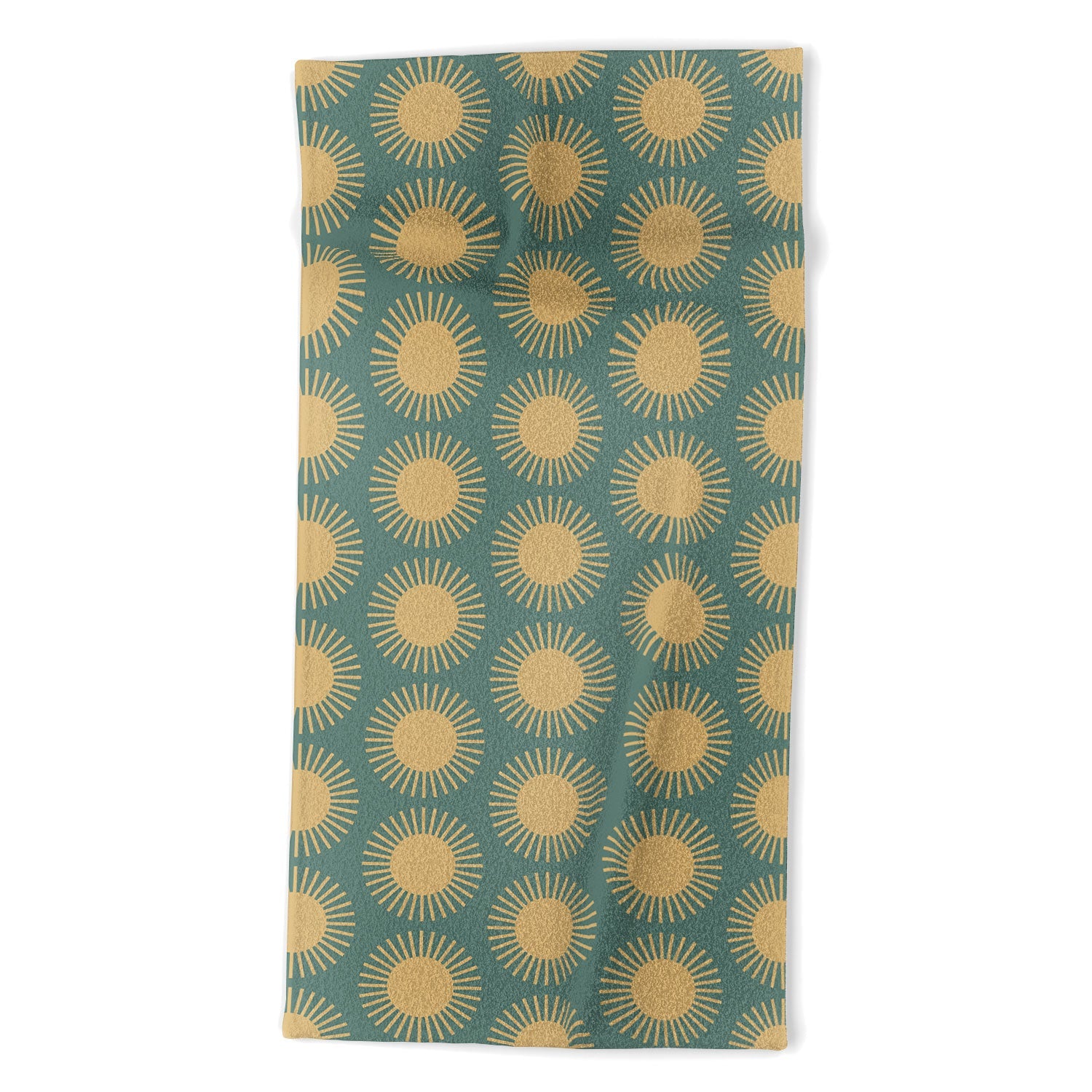 Colour Poems Cheerful Sun Pattern Sage Beach Towel
