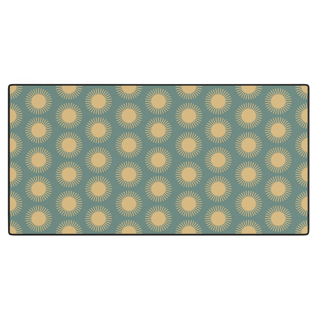 Colour Poems Cheerful Sun Pattern Sage Desk Mat