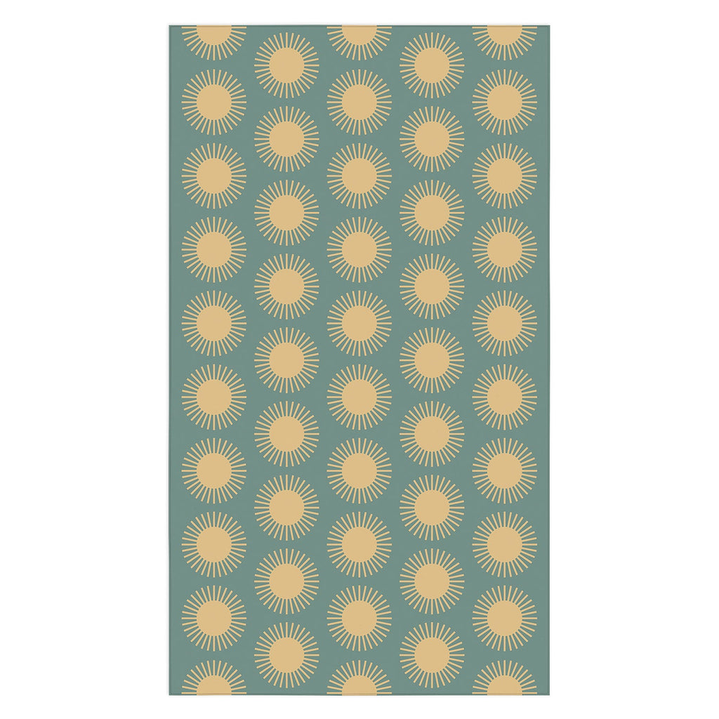 Colour Poems Cheerful Sun Pattern Sage Tablecloth