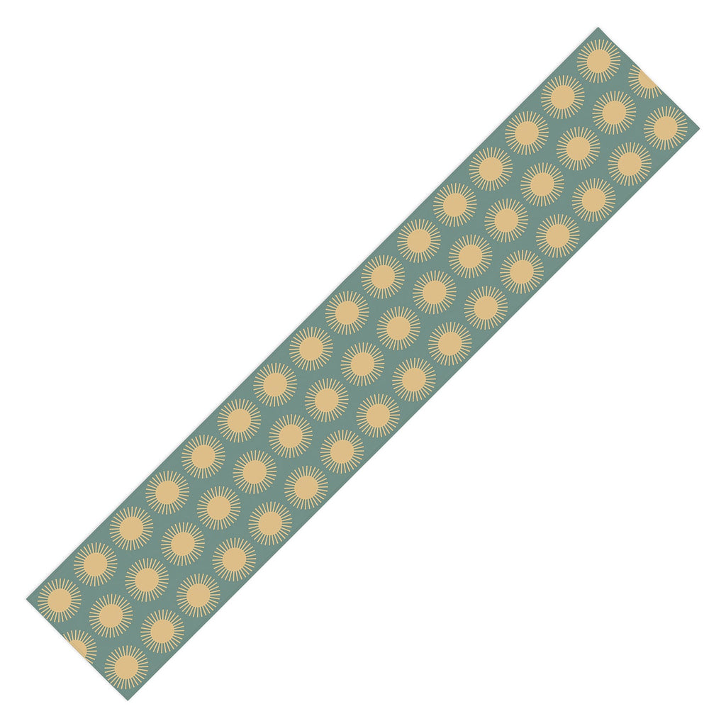 Colour Poems Cheerful Sun Pattern Sage Table Runner