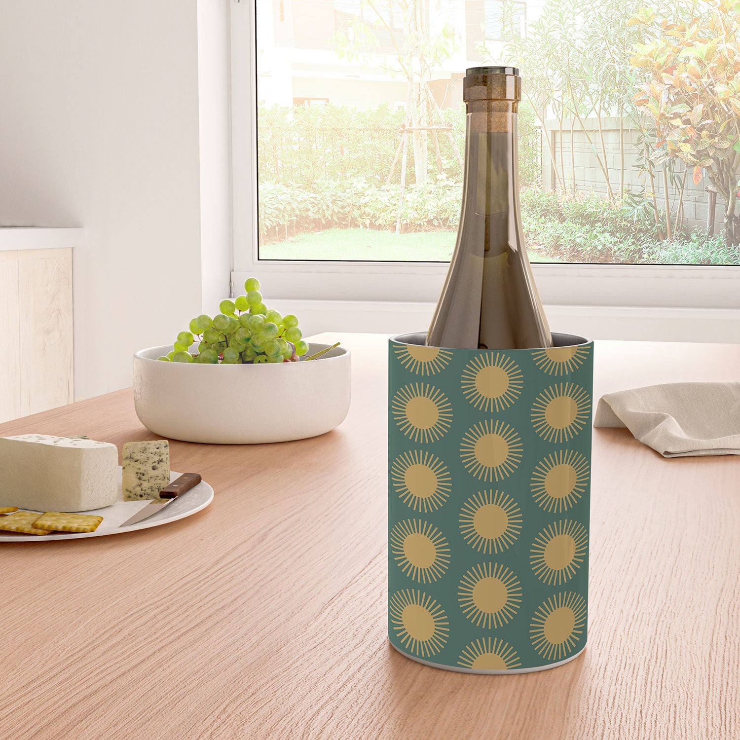 Colour Poems Cheerful Sun Pattern Sage Wine Chiller
