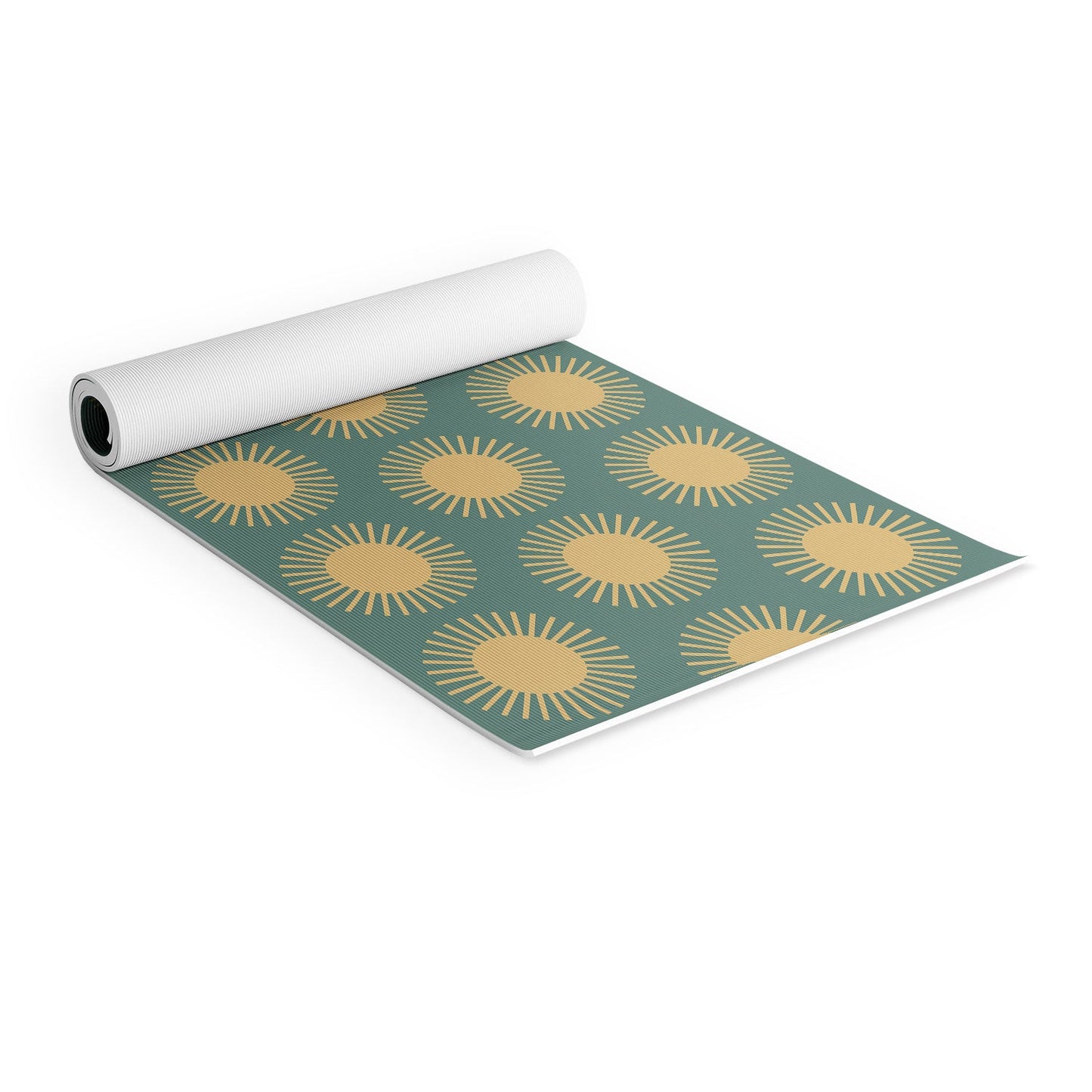 Colour Poems Cheerful Sun Pattern Sage Yoga Mat