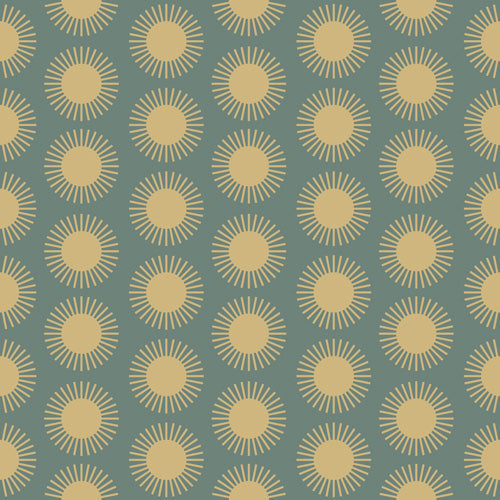 Colour Poems Cheerful Sun Pattern Sage Wall Mural