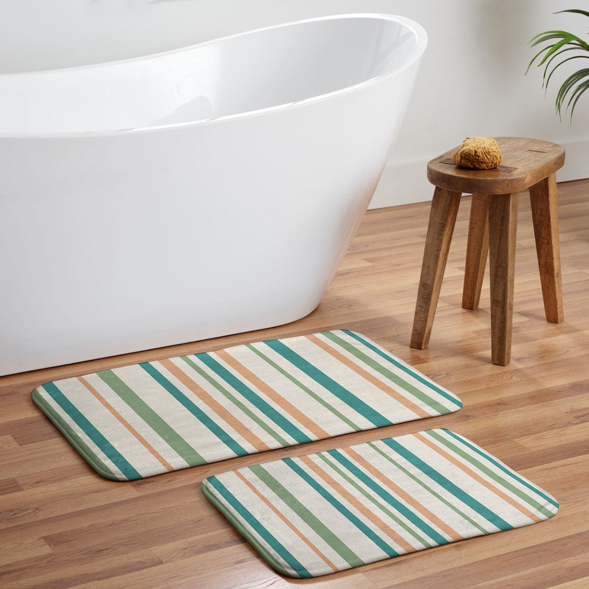 Colour Poems Classic Minimal Stripes II Memory Foam Bath Mat