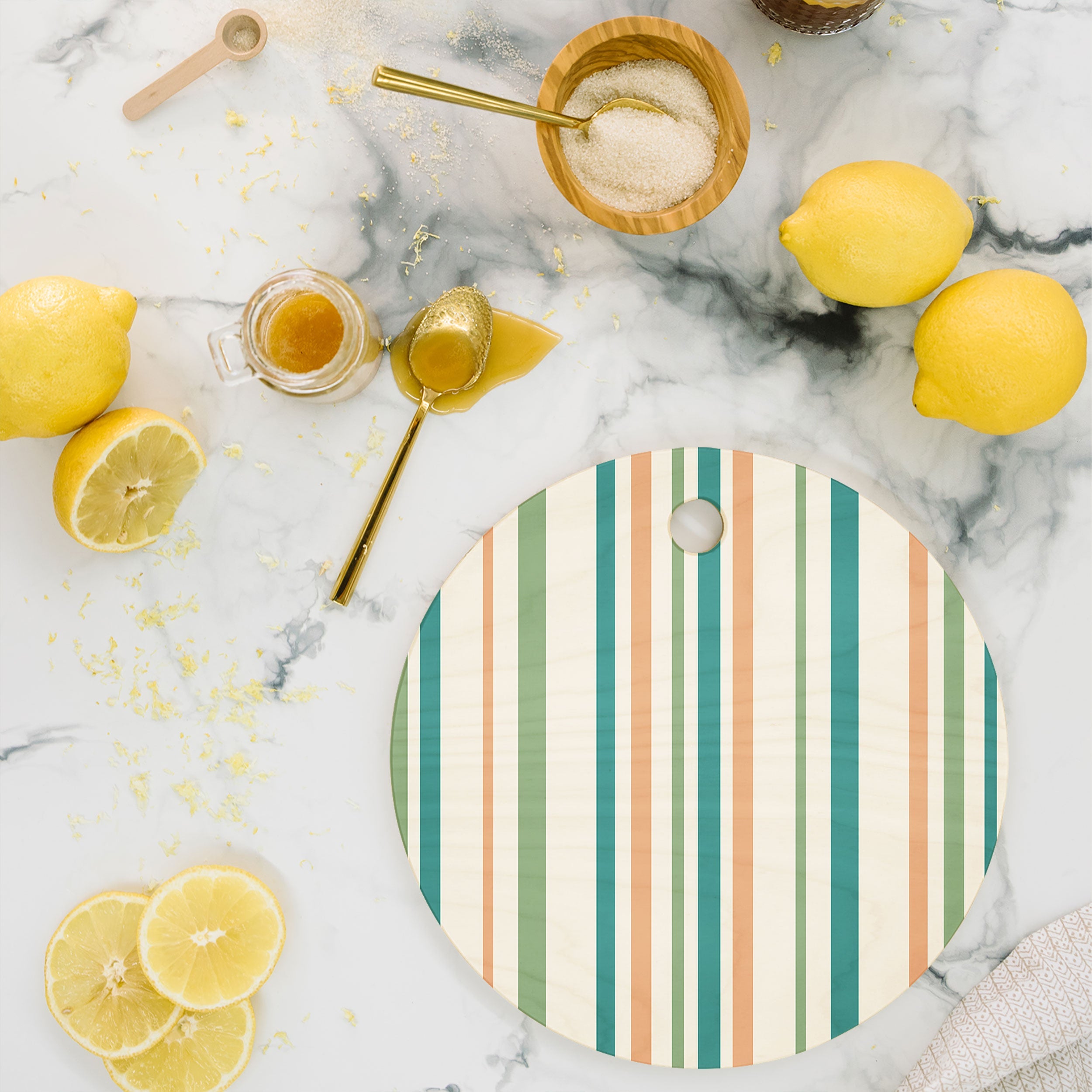 Colour Poems Classic Minimal Stripes II Cutting Board Round