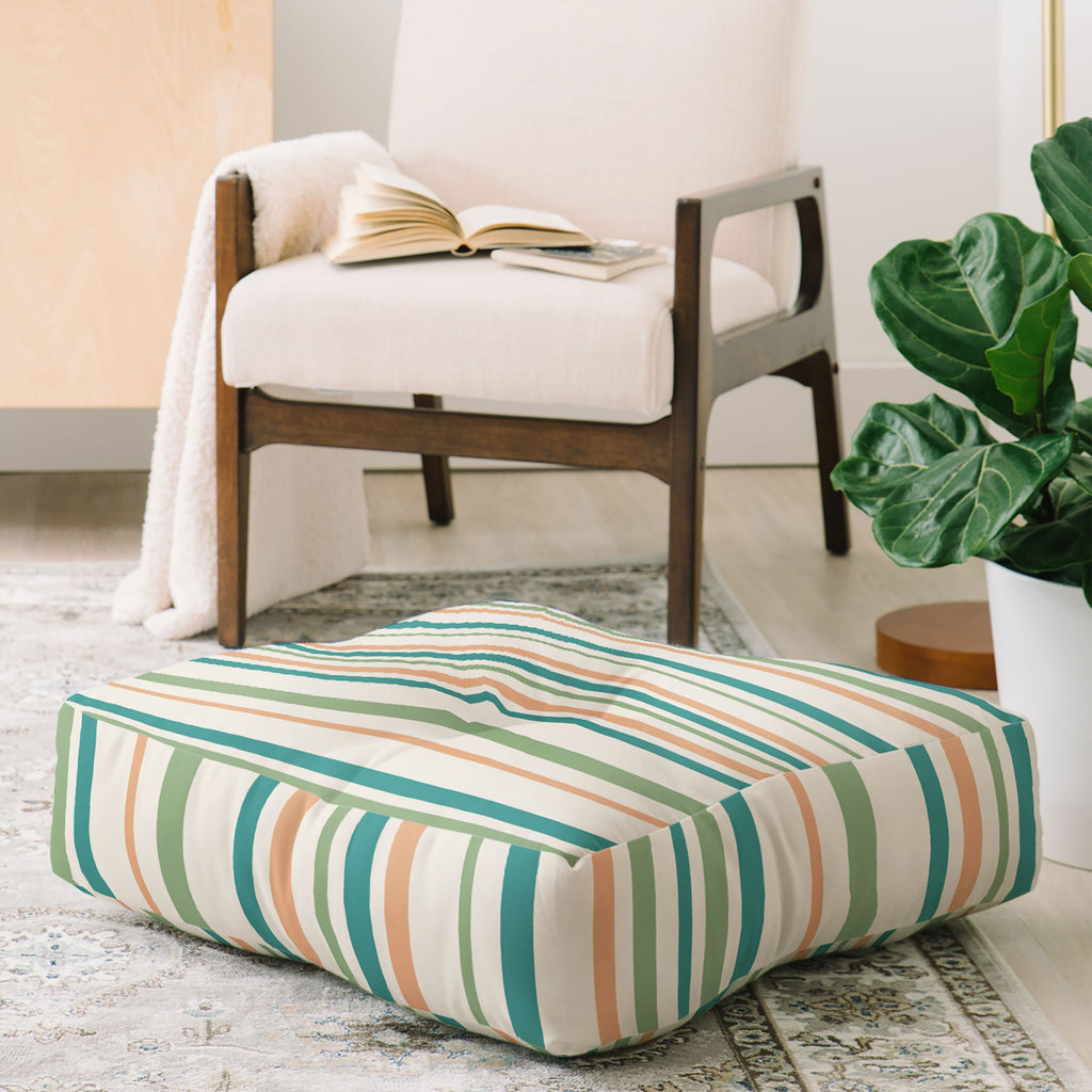 Colour Poems Classic Minimal Stripes II Floor Pillow Square