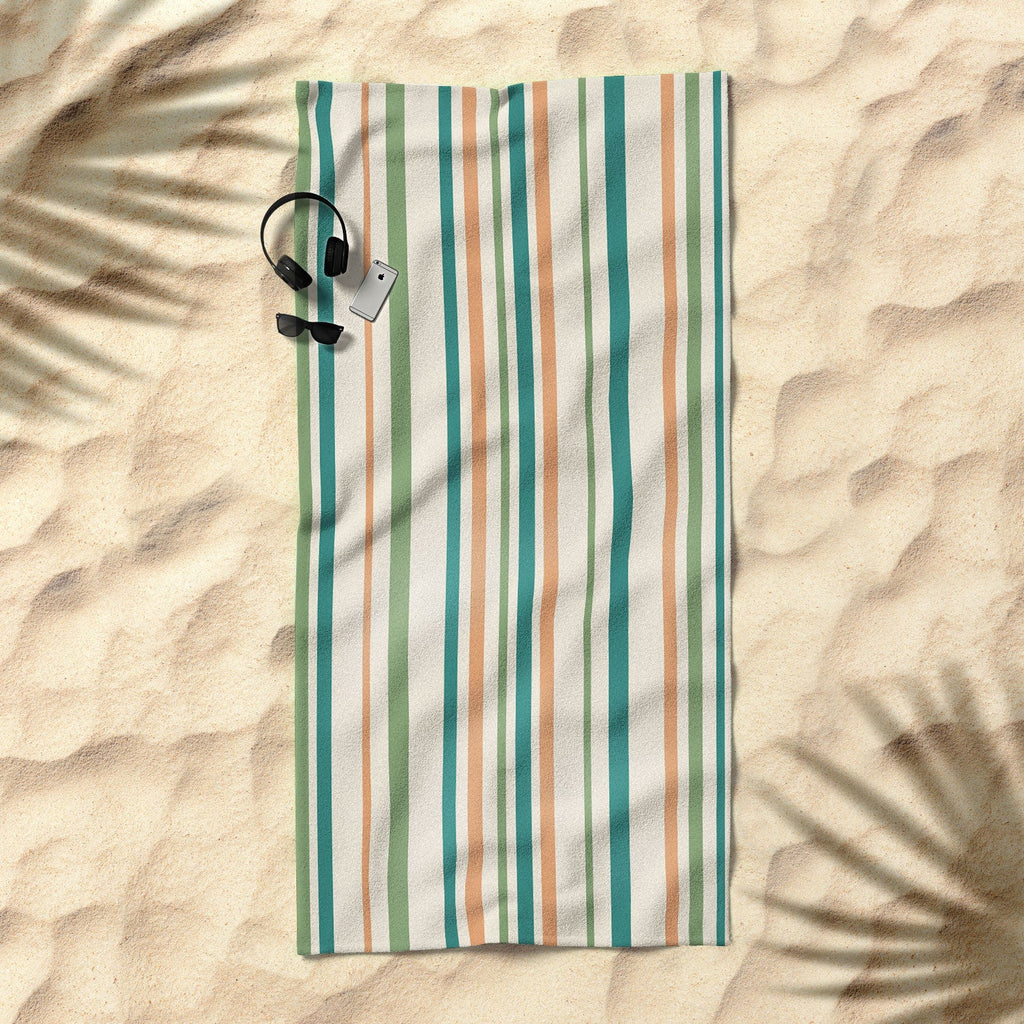 Colour Poems Classic Minimal Stripes II Beach Towel